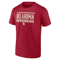 Men's Fanatics Crimson Oklahoma Sooners Fundamentals Stripe and Block T-Shirt