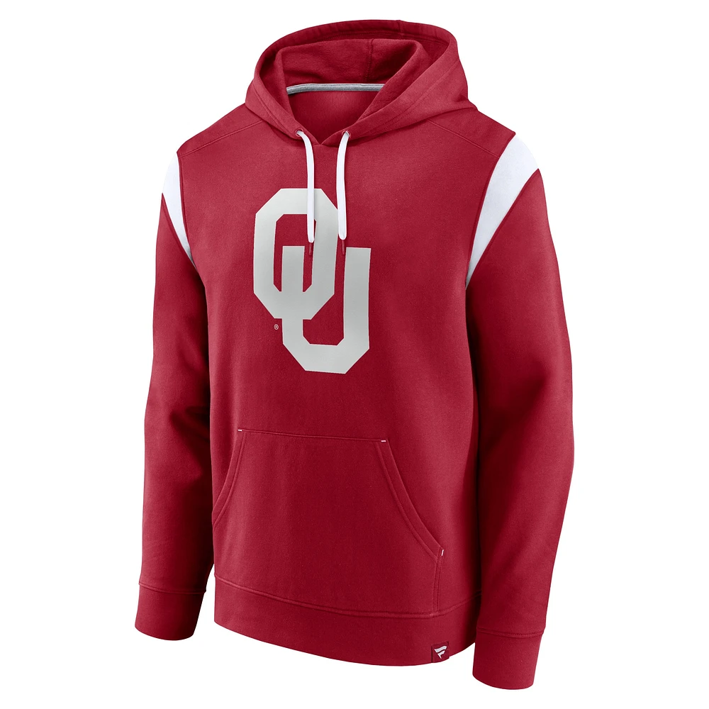 Men's Fanatics Crimson Oklahoma Sooners Gym Rat Pullover Hoodie