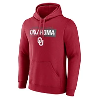 Men's Fanatics  Crimson Oklahoma Sooners Iconic Fleece Down The Field Pullover Hoodie