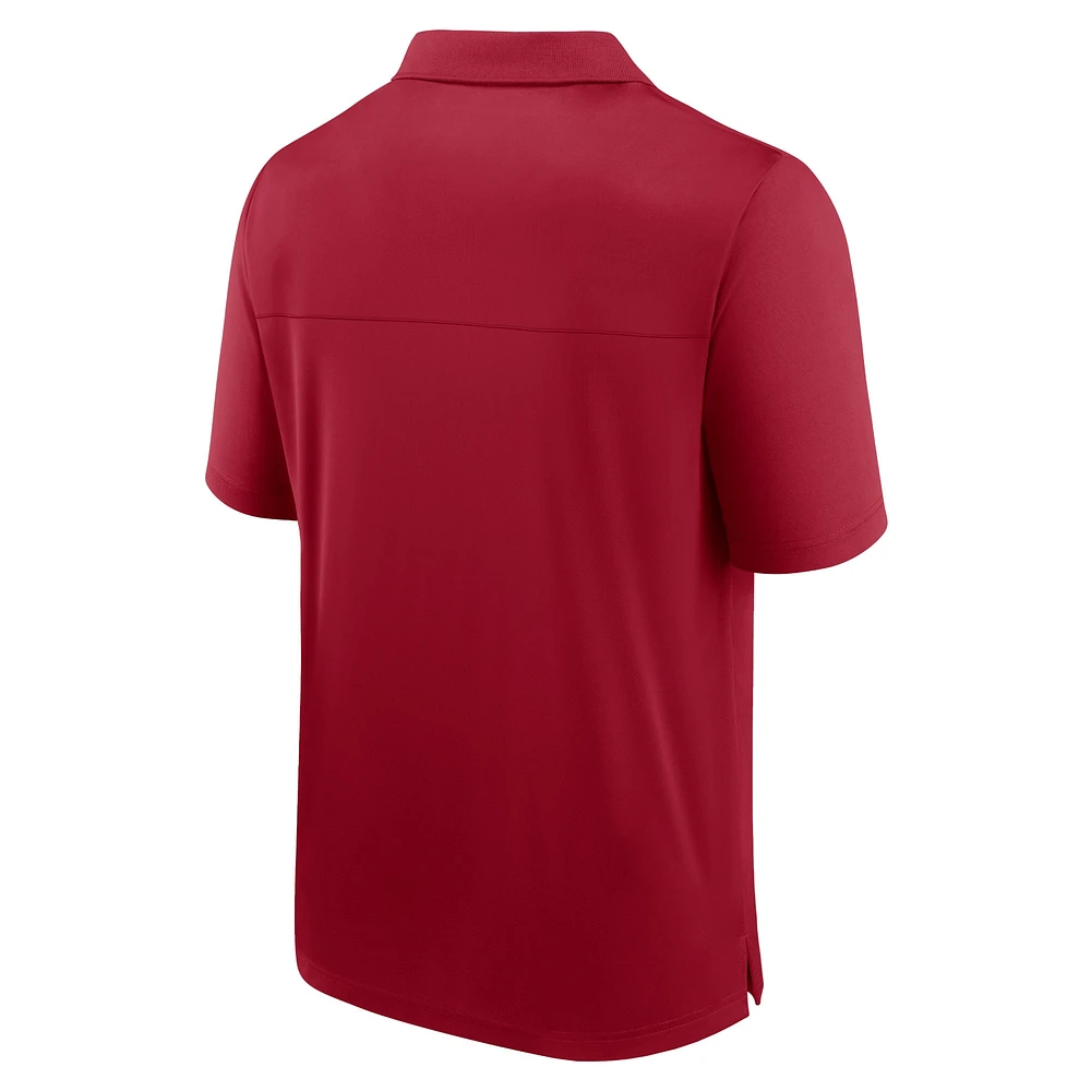 Men's Fanatics Crimson Oklahoma Sooners Left Side Block Polo