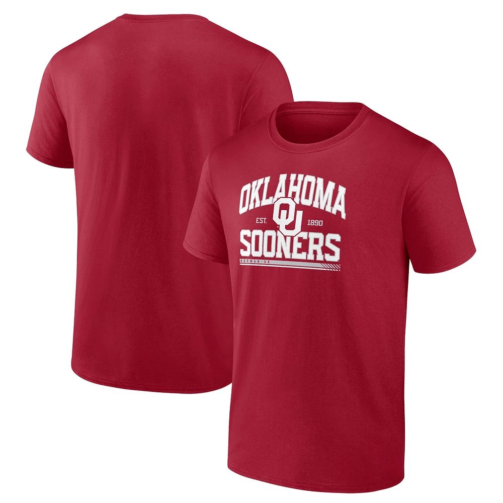 T-shirt Modern Stack Fanatics Crimson Oklahoma Sooners pour hommes