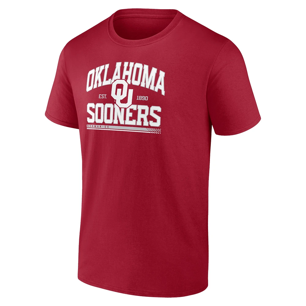 Men's Fanatics Crimson Oklahoma Sooners Modern Stack T-Shirt