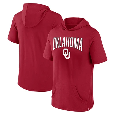 Men's Fanatics Crimson Oklahoma Sooners Outline Lower Arch Hoodie T-Shirt