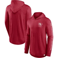 Men's Fanatics Crimson Oklahoma Sooners Photo Finish Hoodie Long Sleeve T-Shirt