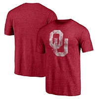 T-shirt tri-blend avec logo principal des Oklahoma Sooners pour hommes Fanatics Crimson