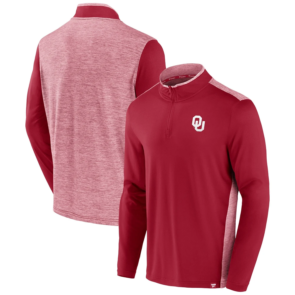 Men's Fanatics Crimson Oklahoma Sooners Recharged Quarter-Zip Jacket