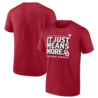 T-shirt Fanatics Crimson Oklahoma Sooners SEC pour hommes, cela signifie juste plus