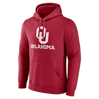 Men's Fanatics  Crimson Oklahoma Sooners Team Lockup Pullover Hoodie