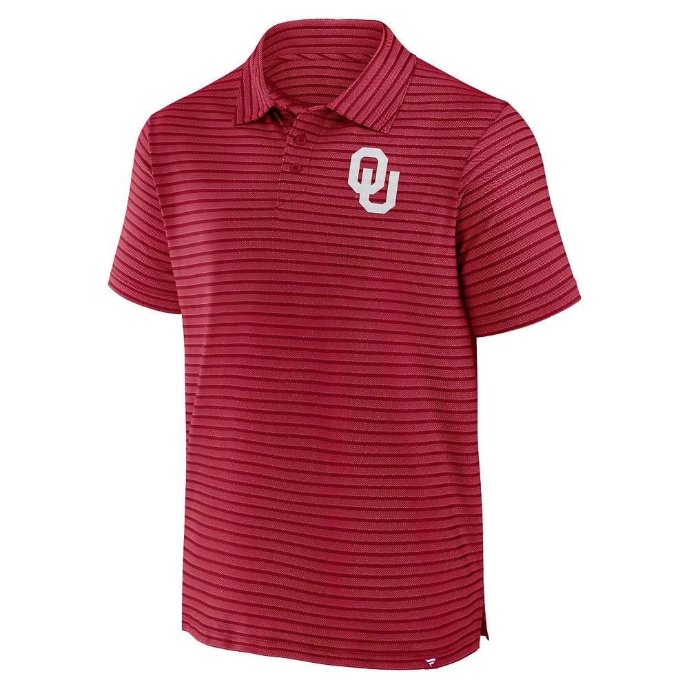 Men's Fanatics Crimson Oklahoma Sooners Victory Calls Stripe Polo