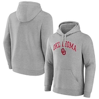 Men's Fanatics  Gray Oklahoma Sooners Arched Logo Fleece Pullover Hoodie