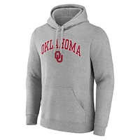 Men's Fanatics  Gray Oklahoma Sooners Arched Logo Fleece Pullover Hoodie