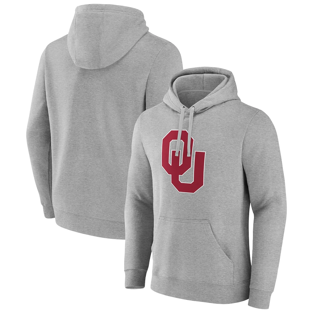 Sweat à capuche en polaire gris Fanatics pour hommes des Oklahoma Sooners