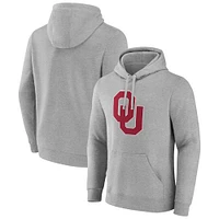 Men's Fanatics Gray Oklahoma Sooners Fleece Pullover Hoodie