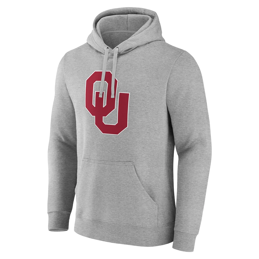 Sweat à capuche en polaire gris Fanatics pour hommes des Oklahoma Sooners