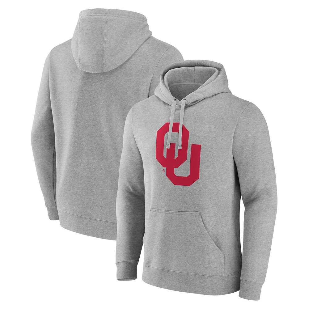 Sweat à capuche avec logo principal des Oklahoma Sooners pour hommes Fanatics gris