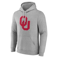 Men's Fanatics Gray Oklahoma Sooners Primary Logo Pullover Hoodie