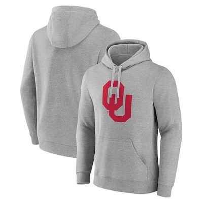 Men's Fanatics Gray Oklahoma Sooners Primary Logo Pullover Hoodie