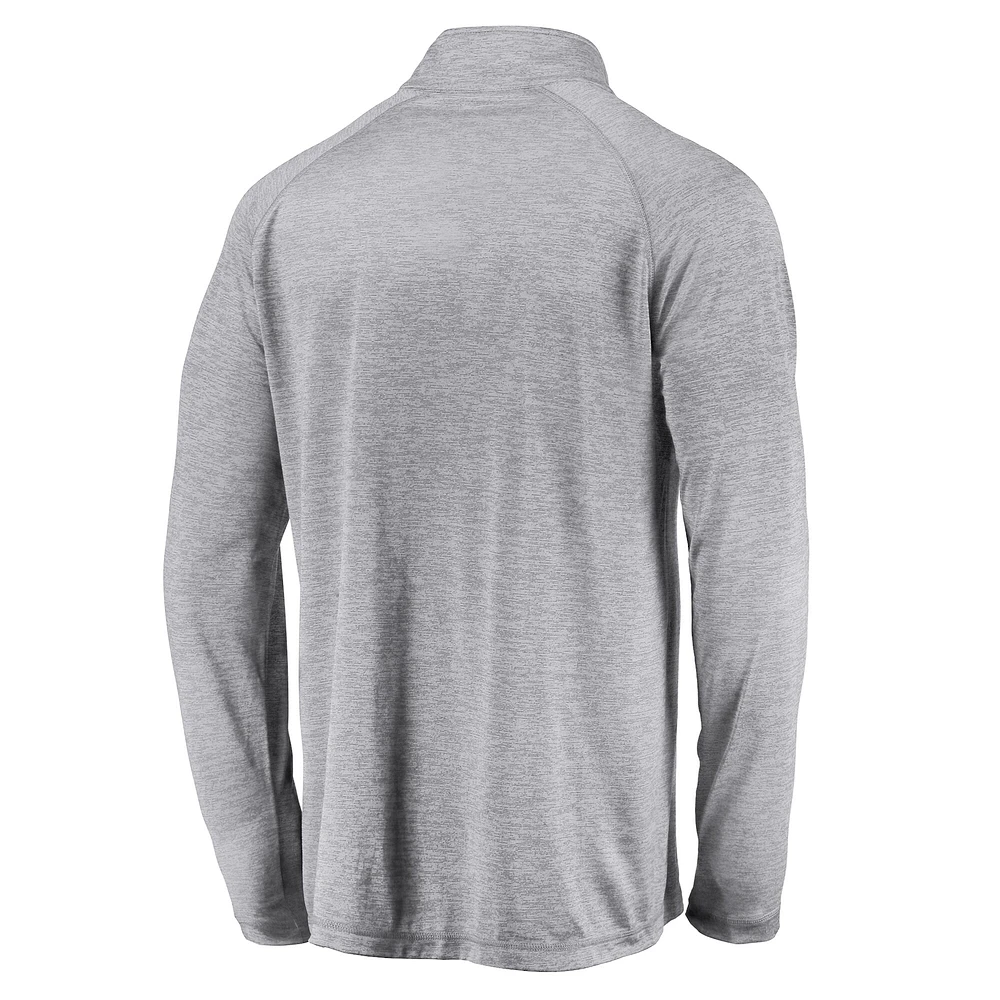 Men's Fanatics Gray Oklahoma Sooners Striated Raglan Lightweight Quarter-Zip Top