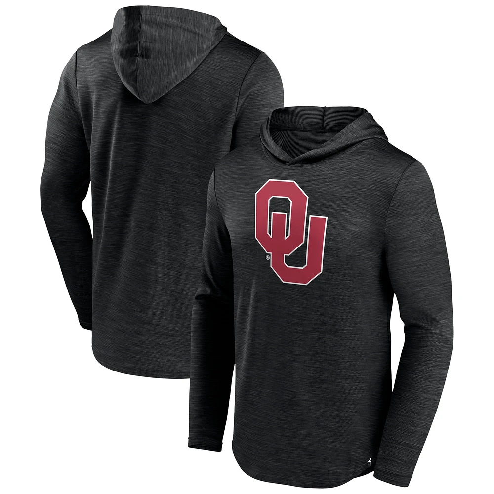 Men's Fanatics Heather Black Oklahoma Sooners Transitional Hoodie T-Shirt