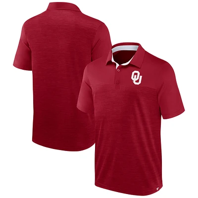 Men's Fanatics Heather Crimson Oklahoma Sooners Classic Homefield Polo