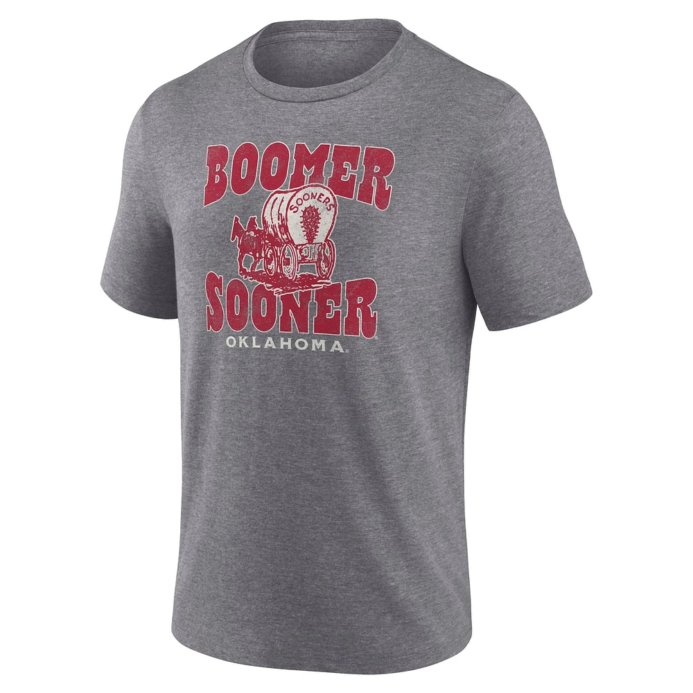 Men's Fanatics Heather Gray Oklahoma Sooners Elite Impact Tri-Blend T-Shirt