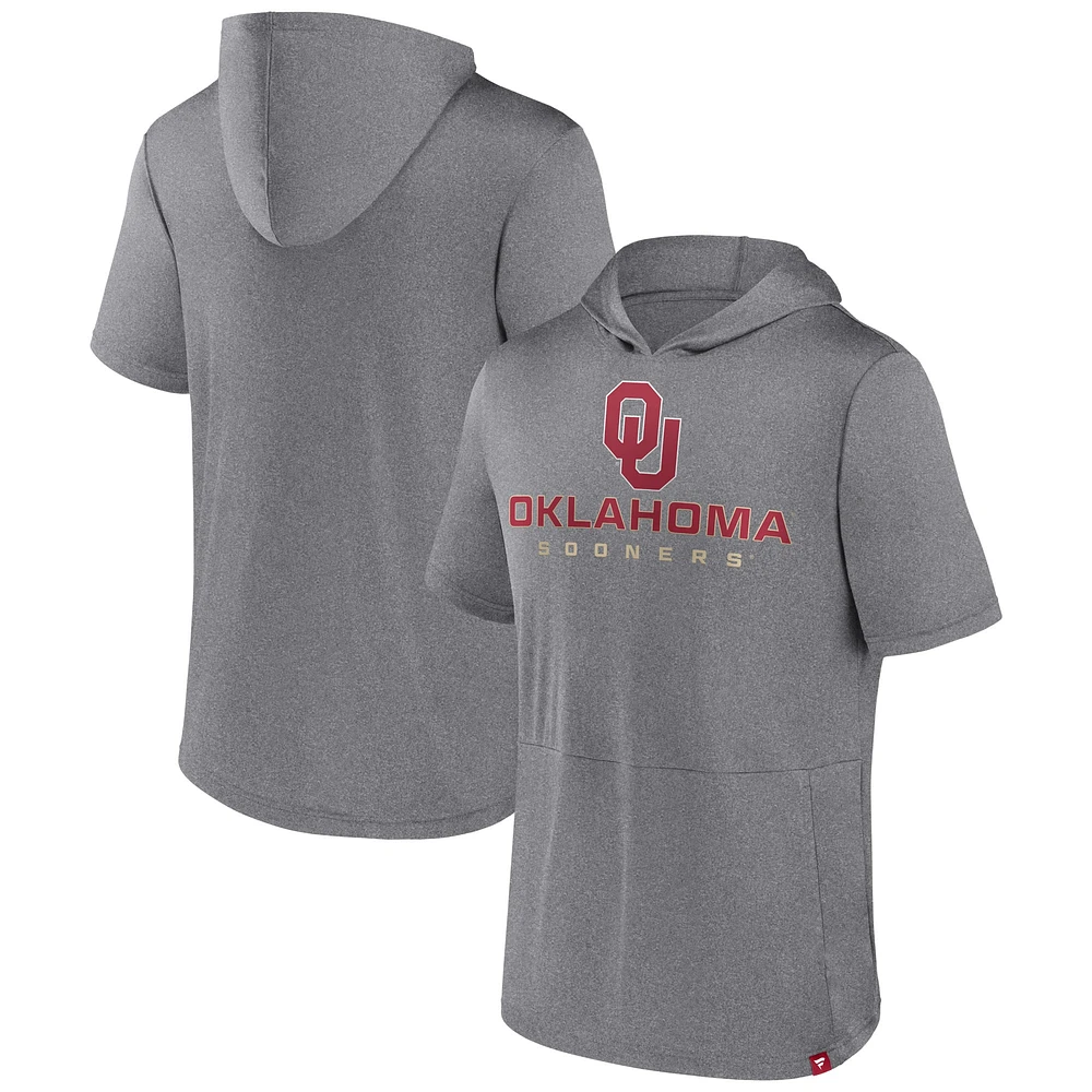 T-shirt à capuche Fanatics Heather Grey Oklahoma Sooners Modern Stack pour hommes