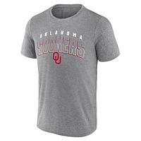 T-shirt Fanatics Heather Grey Oklahoma Sooners Outline Split pour homme