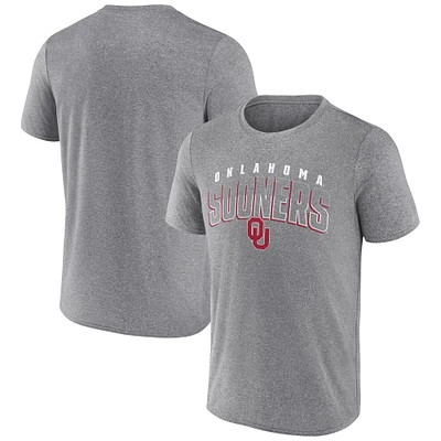 T-shirt Fanatics Heather Grey Oklahoma Sooners Outline Split pour homme