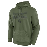 Men's Fanatics Olive Oklahoma Sooners OHT Military Appreciation Stencil Pullover Hoodie