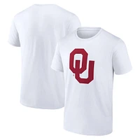 T-shirt blanc avec logo principal des Oklahoma Sooners pour hommes Fanatics