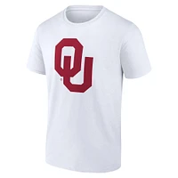 T-shirt blanc avec logo principal des Oklahoma Sooners pour hommes Fanatics