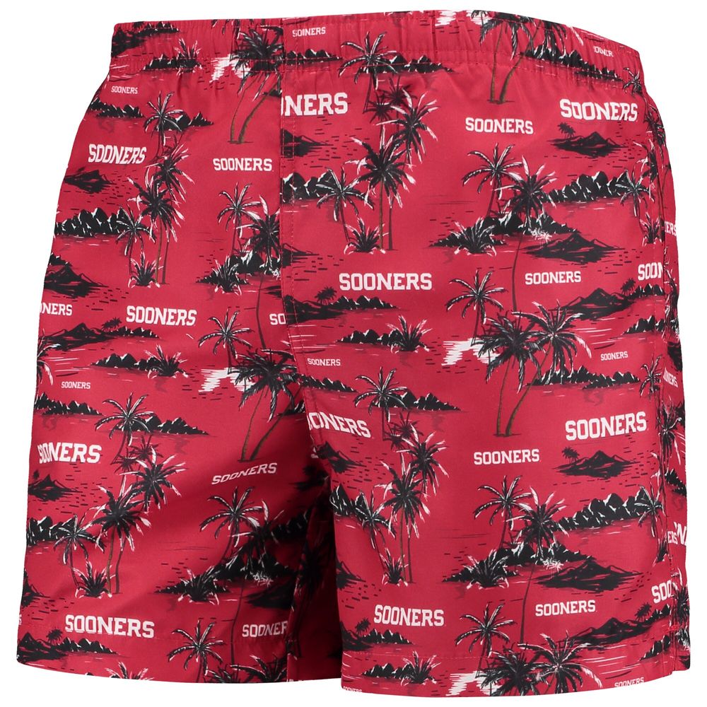 Men's FOCO Crimson Oklahoma Sooners Island Palm Swim Trunks