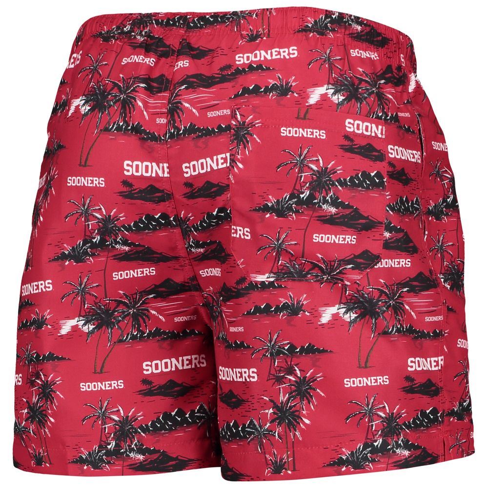 Men's FOCO Crimson Oklahoma Sooners Island Palm Swim Trunks