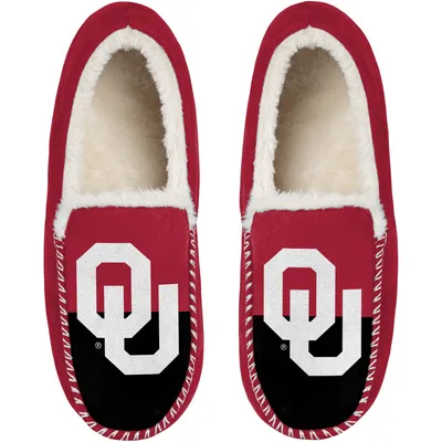 Oklahoma Sooners FOCO Colorblock Moccasin Slippers