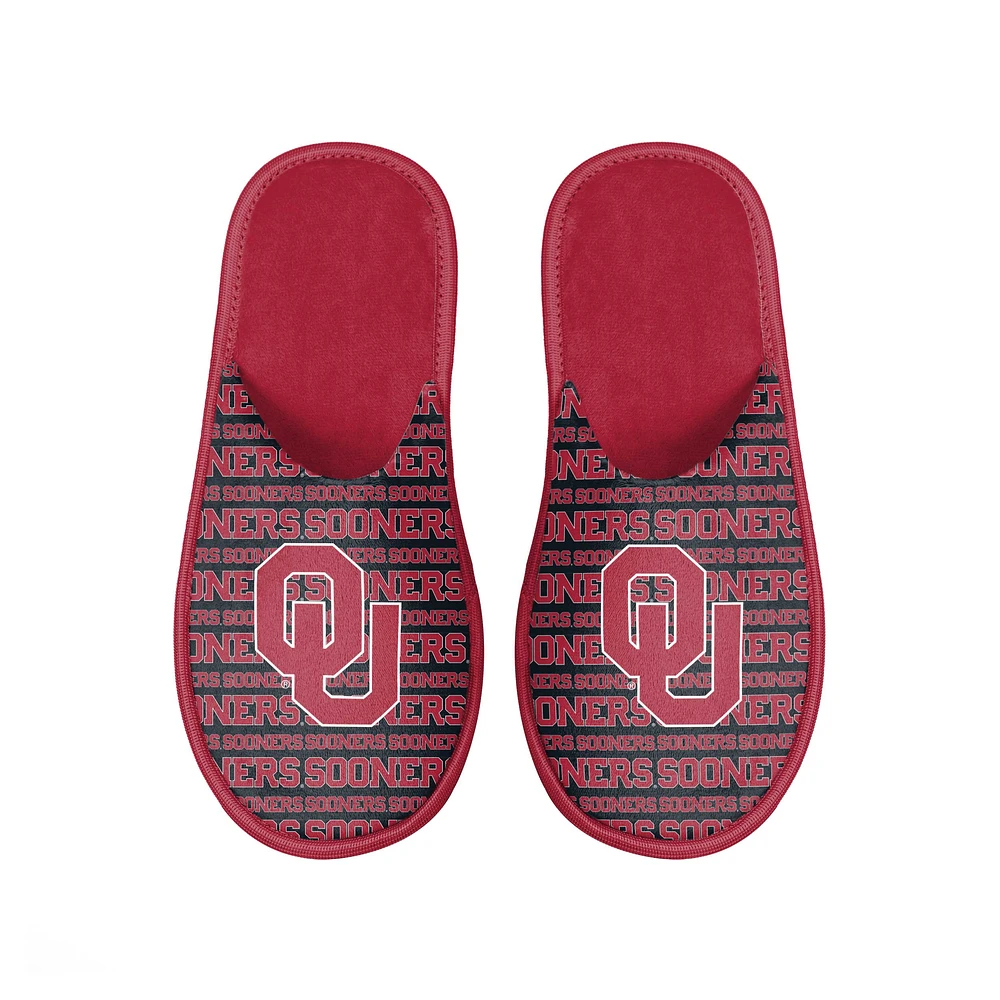 Chaussons FOCO Oklahoma Sooners Scuff Logo pour hommes