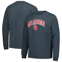 T-shirt à manches longues pour homme avec mascotte basique Oklahoma Sooners, couleur anthracite