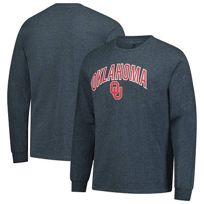 T-shirt à manches longues pour homme avec mascotte basique Oklahoma Sooners, couleur anthracite