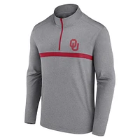 Pull à glissière quart de tour Heather Gray Oklahoma Sooners pour hommes