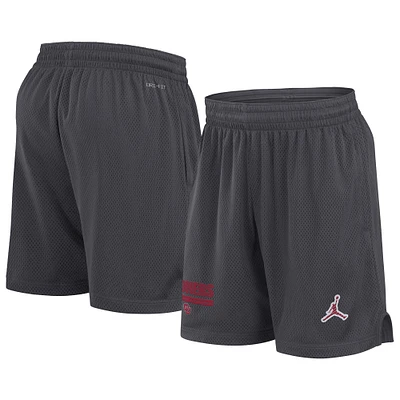 Short en maille Sideline Performance Anthracite Jordan Brand Oklahoma Sooners 2024 pour homme