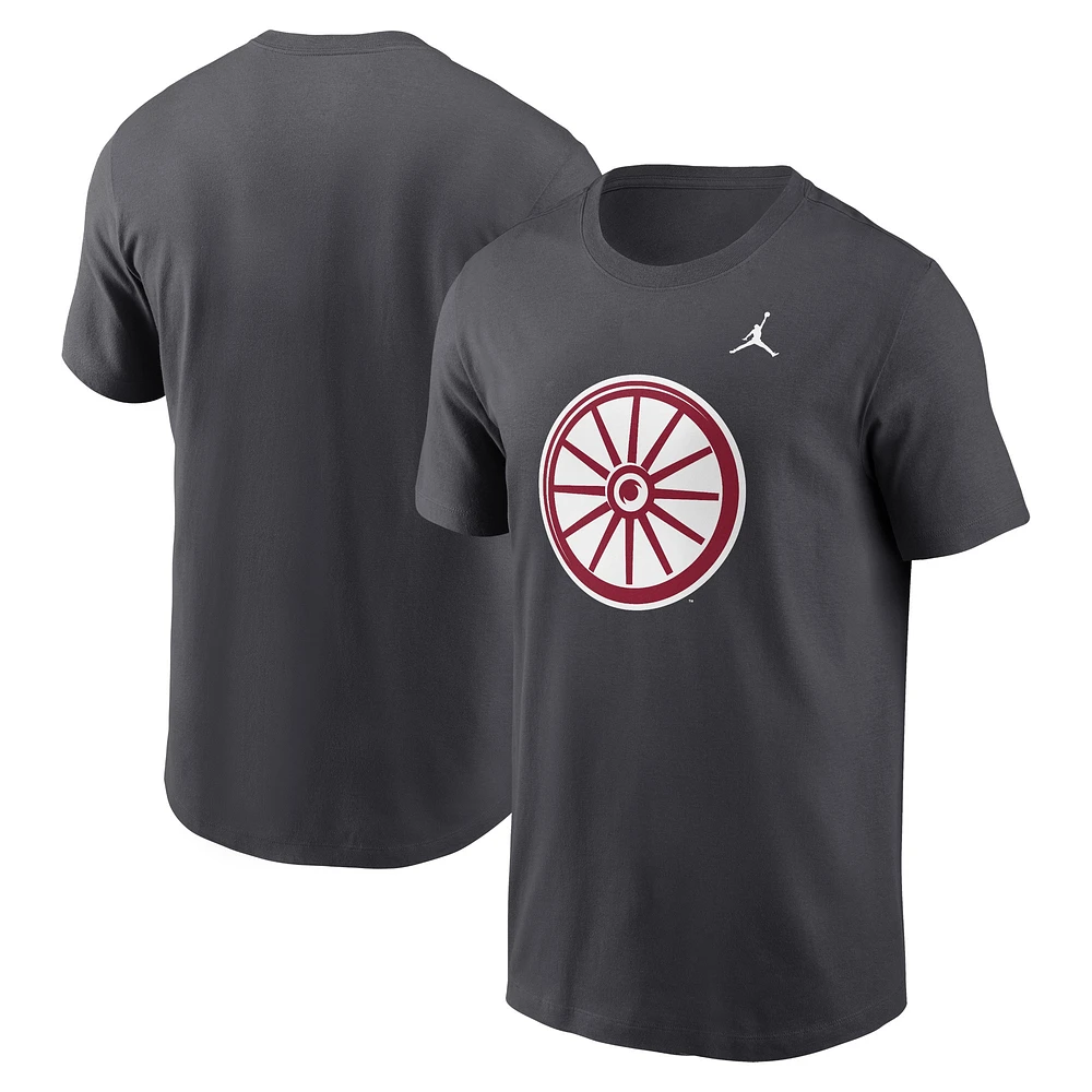 T-shirt à logo alternatif Jordan Brand pour hommes, anthracite, Oklahoma Sooners Primetime