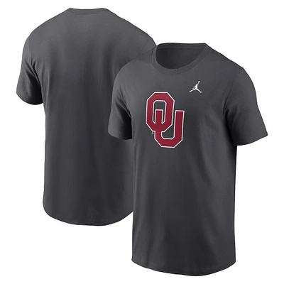 Men's Jordan Brand Anthracite Oklahoma Sooners Primetime Evergreen Logo T-Shirt