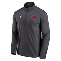 Haut à demi-zip Primetime Pacer Performance anthracite Jordan Brand pour homme des Oklahoma Sooners