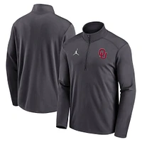 Men's Jordan Brand  Anthracite Oklahoma Sooners Primetime Pacer Performance Half-Zip Top