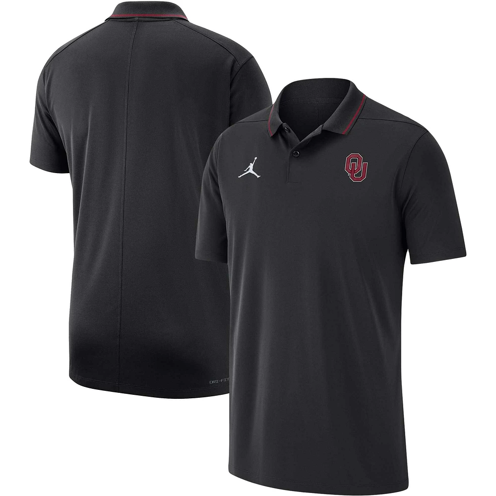 Polo Performance Jordan Brand Oklahoma Sooners Coaches pour homme Noir