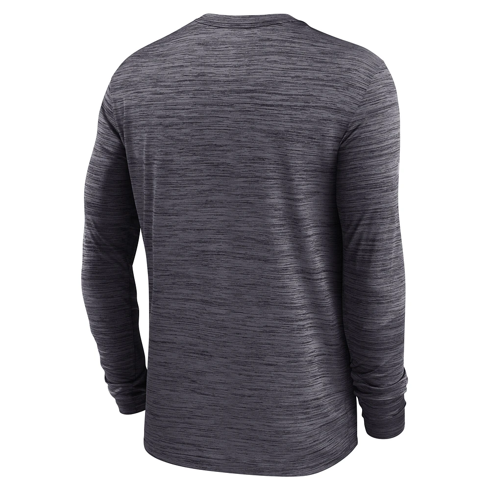 Men's Jordan Brand Black Oklahoma Sooners 2025 Sideline Velocity Performance Long Sleeve T-Shirt
