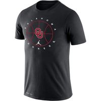 Men's Jordan Brand Black Oklahoma Sooners Basketball Icon Legend Performance T-Shirt