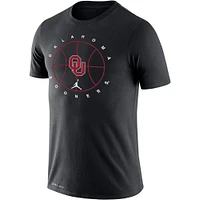 T-shirt Jordan Brand noir Oklahoma Sooners Basketball Icon Legend Performance pour hommes