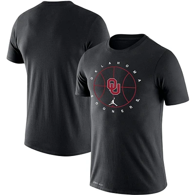 T-shirt Jordan Brand noir Oklahoma Sooners Basketball Icon Legend Performance pour hommes