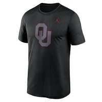 T-shirt Jordan Brand noir pour homme, logo Legend Performance des Oklahoma Sooners