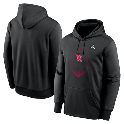 Men's Jordan Brand Black Oklahoma Sooners Icon Football Performance Pullover Hoodie